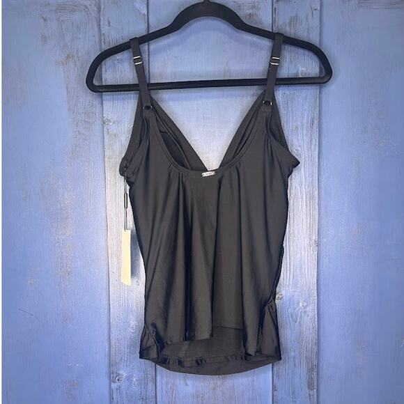 Calvin Klein LARGE Black Tankini Twist Front 4-Way Stretch 50+ SPF Swim Suit - Picture 10 of 11